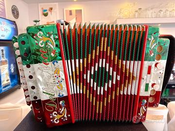 organetto 2 bassi voci a mano della noce
