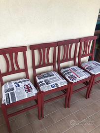 4 sedie in legno
