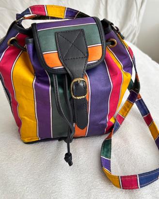 Borsa vintage multicolor in tessuto e similpelle