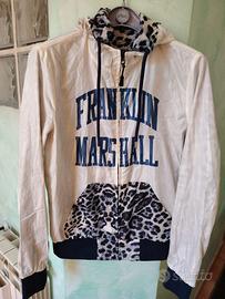 giubbotto reversibile maculato blu e bianco