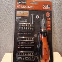 Kit cacciavite a cricchetto con 20 punte