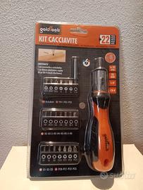 Kit cacciavite a cricchetto con 20 punte