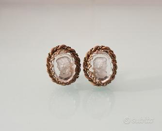 Orecchini con Cammeo Volto di Donna Vintage