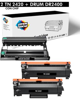 2 TONER COMPATIBILI BROTHER TN 2420 + 1 TAMBURO 