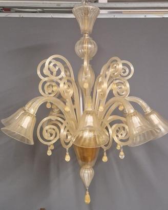 lampadario in vetro di murano a 8 punti luce 