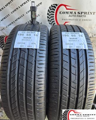 2 PNEUMATICI 195/55 R16 BARUM ESTIVE 85%