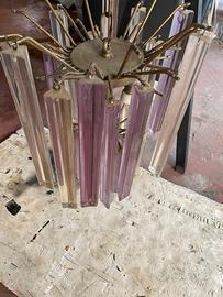 Lampadario in vetro di Murano bicolore