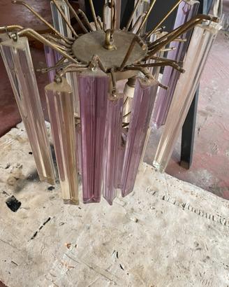 Lampadario in vetro di Murano bicolore