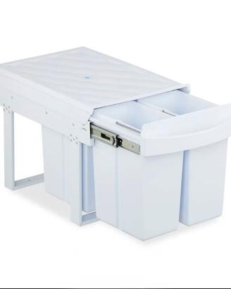 Pattumiera Estraibile 4 Scomparti da 8 L Bianco