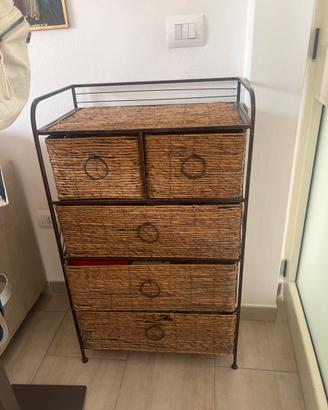 Mobiletto in rattan
