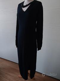 Abito lungo nero elasticizzato