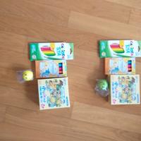 Puzzle,pennarelli,matite colorate,pallina