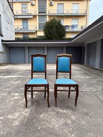 coppia di sedie d'epoca imbottite