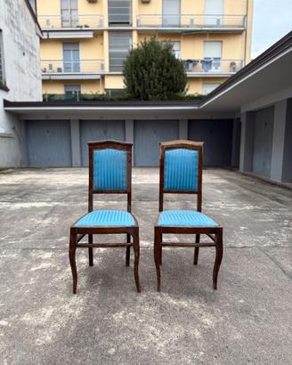 coppia di sedie d'epoca imbottite