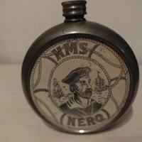 fiaschetta inglese  antica in peltro