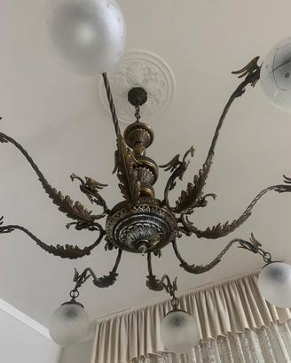 lampadario in ottone
