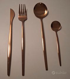 Set posate 24 pezzi in acciaio inox – Oro rosa