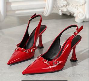 Décolleté Donna Rosse Eleganti con Tacco – Nuove