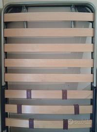 COPPIA RETI LETTO 80x190 in ACCIAIO e DOGHE LEGNO