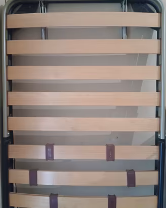 COPPIA RETI LETTO 80x190 in ACCIAIO e DOGHE LEGNO