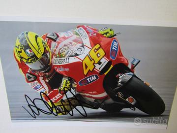 Autografo V. Rossi su foto cm 23x15 Ducati Motogp