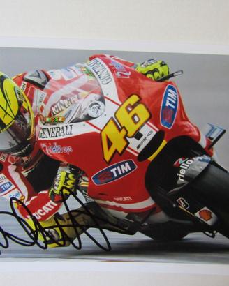 Autografo V. Rossi su foto cm 23x15 Ducati Motogp