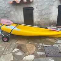 Canoa pagaia e carrellino