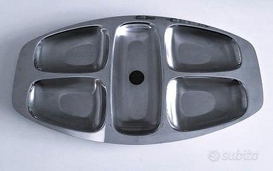 Antipastiera acciaio Alessi cinque scomparti