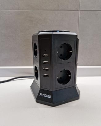 Ciabatta verticale con 8 prese di corrente + USB