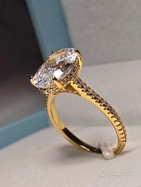 Anello con 2kt di diamante moissanite certificato