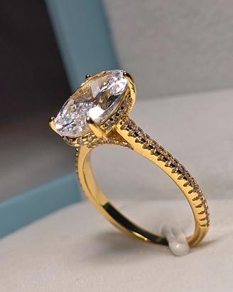 Anello con 2kt di diamante moissanite certificato