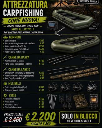 Attrezzatura carpfishing