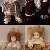 Bambole porcellana Ceramica Vintage 5 Pezzi Italy 