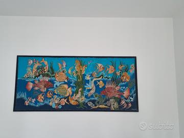 tela ricaminata a mano, provenienza Sri Lanca