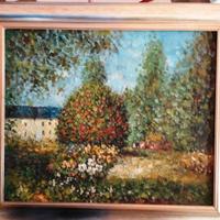 Quadro olio su tela "Veduta agreste"