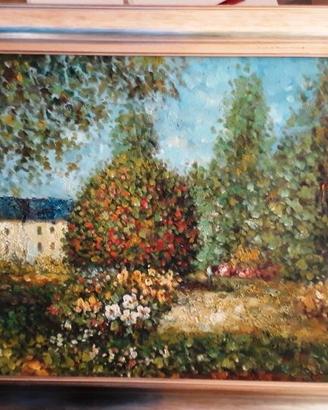 Quadro olio su tela "Veduta agreste"