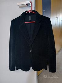 giacca nera in velluto