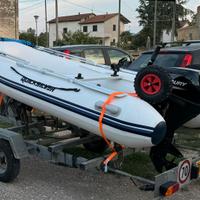 Gommone in alluminio e motore nuovi con carrello