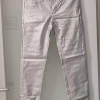 pantaloni skinny argentati nuovi 