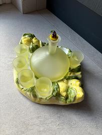 Set limoncello in ceramica e vetro