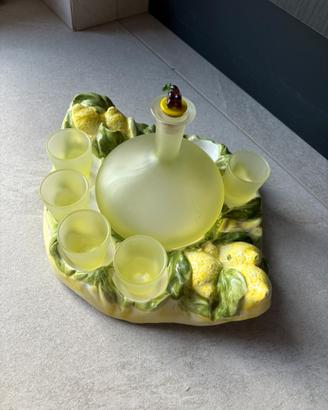 Set limoncello in ceramica e vetro