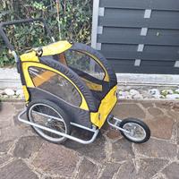 Rimorchio bici 2 in 1 convertibile in passeggino