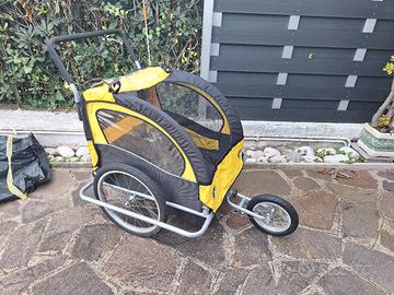 Rimorchio bici 2 in 1 convertibile in passeggino