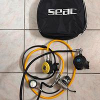 Set erogatori, primo stadio Scubatech, sacca