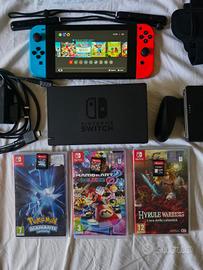 Nintendo Switch Completa + 4 Giochi (Mario Kart, P
