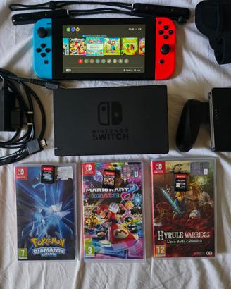 Nintendo Switch Completa + 4 Giochi (Mario Kart, P