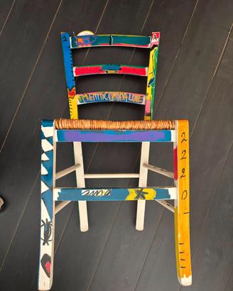 Sedia design dipinta a mano
