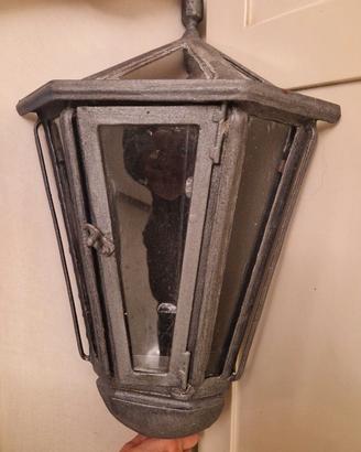 Coppia Lampade angolari per esterni in ferro battu