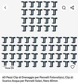 Clip drenaggio fotovoltaico  60 pz.