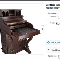 SCRITTOIO IN LEGNO MODELLO DAVENPORT